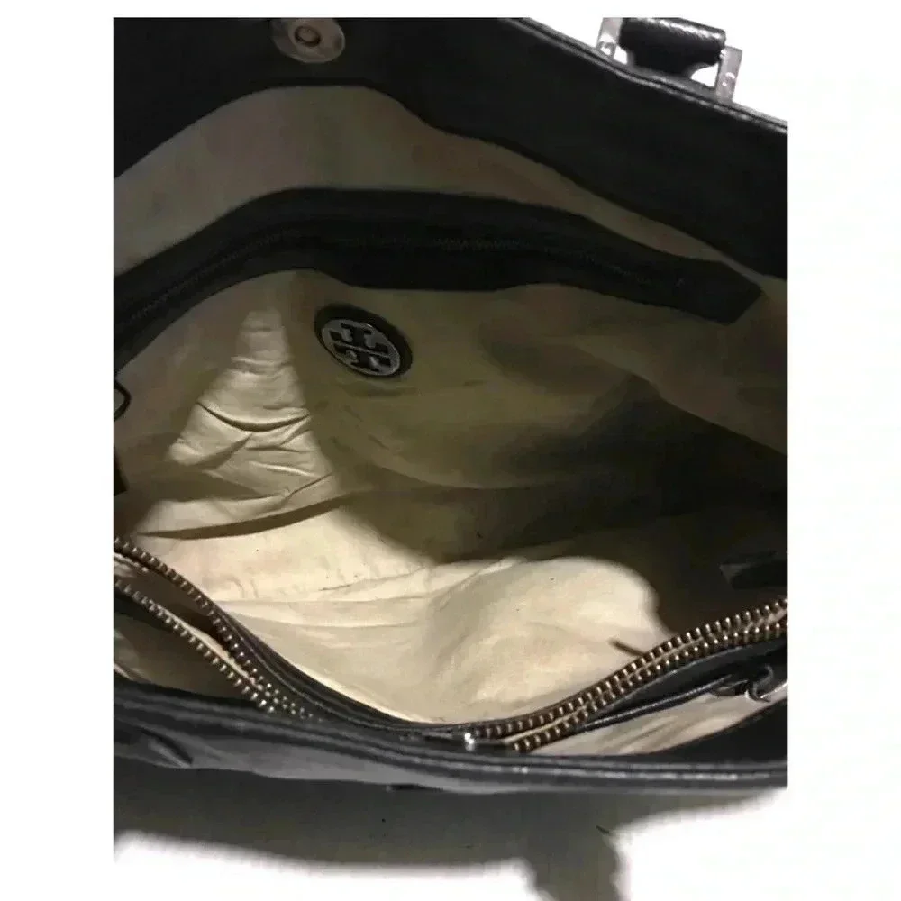 Tory Burch black saffiano leather shoulder handbag